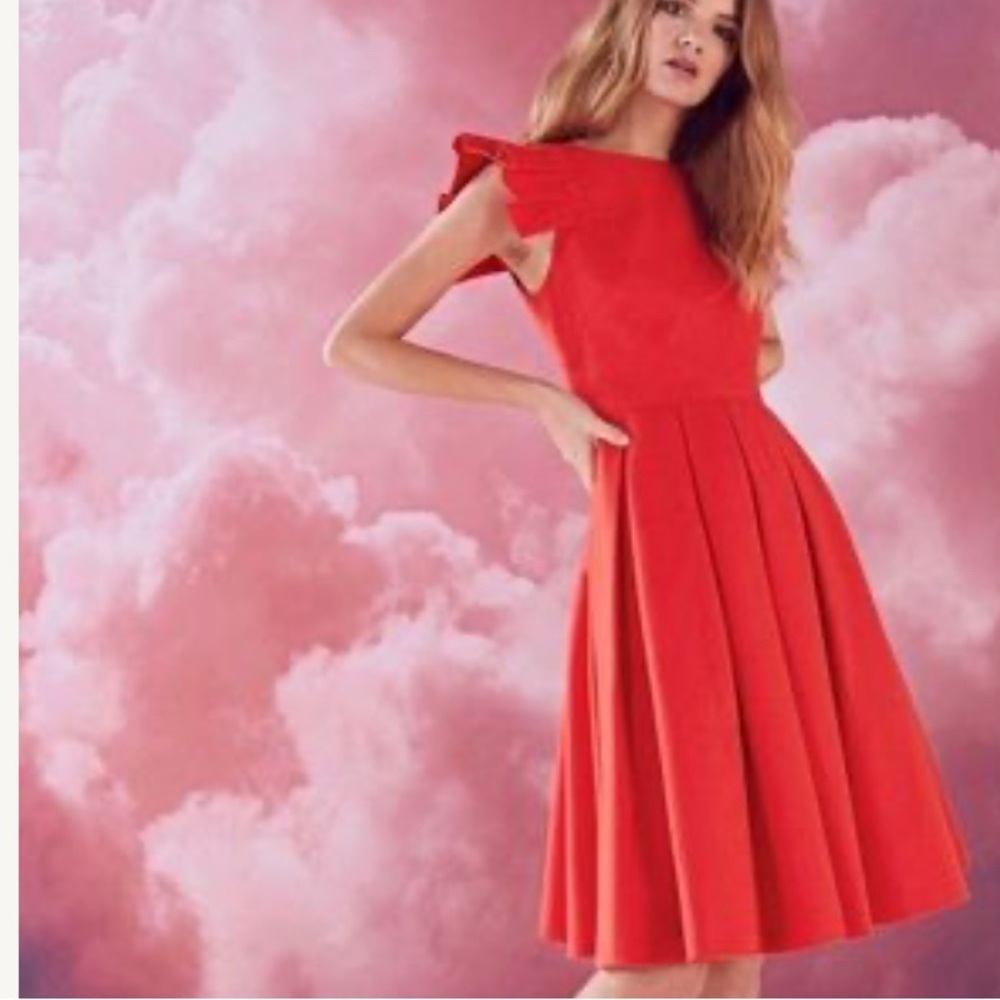 Ted Baker Orange Midi summer dress
